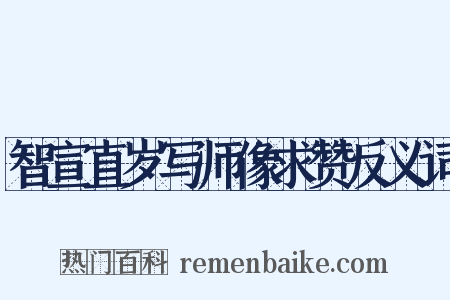 智宣直岁写师像求赞反义词是什么意思的图片
